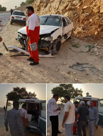 امدادرسانی به مصدومان حادثه رانندگی در گردنه چری