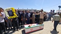 تشییع و خاکسپاری شهید مدافع وطن در روستای دولت آباد