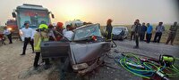 ۹ مصدوم براثر برخورد دو دستگاه خودروی سواری در جاده میامی