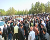 مراسم تشییع شهید مدافع وطن صالح بناء هنزایی در یزد