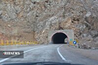 انسداد تونل دومن نیم در جاده بجنورد - اسفراین به مدت نیم ساعت